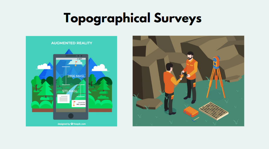 Topographical survey illustration scene